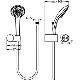 Ideal Standard Idealrain Ručná sprcha S3, 3 trysky B9507AA - galéria #1