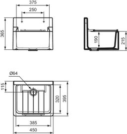 Ideal Standard keramická výlevka 45,5x38 cm S593901 - galéria #4