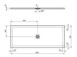 Ideal Standard UltraFlat S+ Sprchová vanička obdĺžniková 180x90x3cm, bez odpadu T5609FR - galéria #4