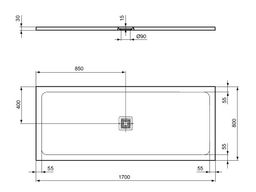 Ideal Standard UltraFlat S+ Sprchová vanička obdĺžniková 170x80x3cm, bez odpadu T5611FT - galéria #4