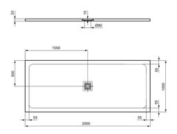 Ideal Standard UltraFlat S+ Sprchová vanička obdĺžniková 200x100x3cm, bez odpadu T5617FT - galéria #4