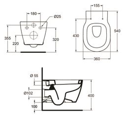 Ideal Standard Connect Závesné WC 36 x 54 x 34 cm E823201 - galéria #1