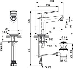 Ideal Standard Bidetová batéria Tonic II A6336AA - galéria #1