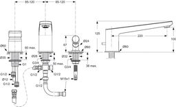 Ideal Standard 3-otvorová vaňová batéria Tonic II A6348AA - galéria #1
