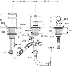 Ideal Standard Vaňová batéria Tonic II s 3 otvormi A6349AA - galéria #1