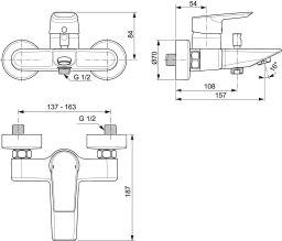 Ideal Standard Tesi Nástenná vaňová batéria A6583AA - galéria #1