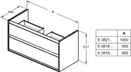 Ideal Standard Connect Skrinka pod umývadlo 80 cm, 2 zásuvky E0819B2 - galéria #6