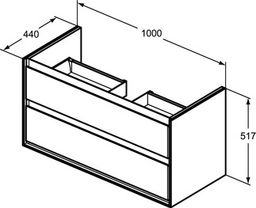Ideal Standard Connect Air Skrinka pod umývadlo, 100x44x51,7 cm, lesklá biela matná E0821KN - galéria #3