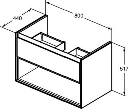 Ideal Standard Connect Air Skrinka pod umývadlo, 80x44x51,7 cm, biela lesklá E0827KN - galéria #3
