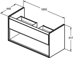 Ideal Standard Connect Air Skrinka pod umývadlo, 100x44x51,7 cm, biela lesklá E0828KN - galéria #3
