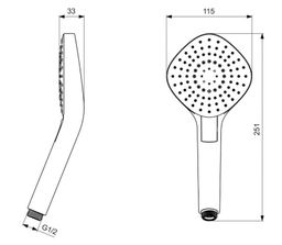 Ideal Standard Ručná sprcha Idealrain Evo Jet Diamond 115 mm, 3 trysky B2232AA - galéria #1
