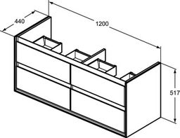 Ideal Standard Connect Air Dvojdrezová skrinka 120 cm, svetlá borovica E0822UK - galéria #4