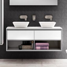 Ideal Standard Connect Air Dvojdrezová skrinka 120 cm, svetlosivá matná/lesklá biela E0829KN - galéria #3