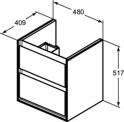 Ideal Standard Connect Air Skrinka pod umývadlo CUBE 55 cm, svetlé drevo E1607UK - galéria #2