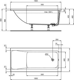 Ideal Standard Connect Air Vaňa 150x70 cm, biela T361301 - galéria #1