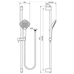 Ideal Standard Idealrain Evo Jet sprchový set Diamond, tyč 900 mm s ručnou sprchou B1764AA - galéria #1