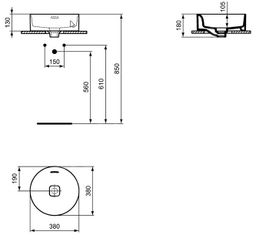Ideal Standard Strada II Umývadlo na dosku 38 cm, okrúhle T292901 - galéria #1