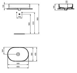 Ideal Standard Strada II Umývadlo na dosku 60x40 cm, oválne T298101 - galéria #1