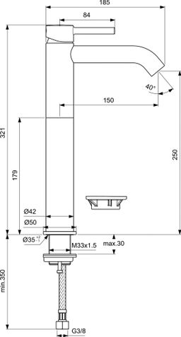 Ideal Standard Ceraline Vysoká umývadlová batéria, chróm BC269AA - galéria #1