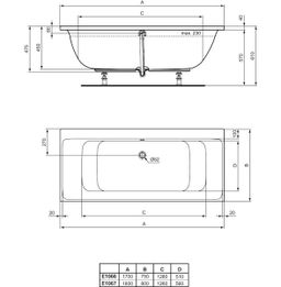 Ideal Standard Connect Air Vaňa DUO 170x75 cm, biela E106601 - galéria #1