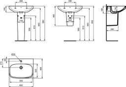 Ideal Standard i.Life A Umývadlo 60 cm, s prepadom, biele T470501 - galéria #5
