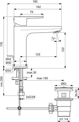 Ideal Standard Cerafine O Umývadlová batéria s výtokom, chróm BC496AA - galéria #5