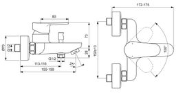 Ideal Standard Cerafine O Vaňová nástenná batéria, čierna BC500XG - galéria #4