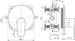 Ideal Standard Cerafine O Sprchová batéria bez telesa, zamatovo čierna A7349XG - galéria #4