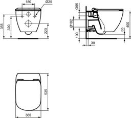 Ideal Standard Tesi WC s AquaBlade, čierna matná T0079V3 - galéria #4
