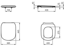 Ideal Standard Záchodová doska Tesi so SoftClose, matná čierna T3529V3 - galéria #3