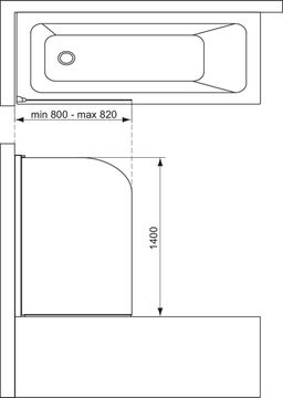 Ideal Standard Connect 2 Okrúhla vaňová zástena 80 x 140 cm, čierna matná T9924V3 - galéria #2