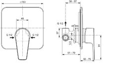 Ideal Standard Cerafine D Zásuvková sprchová batéria s telom, chróm A7188AA - galéria #2
