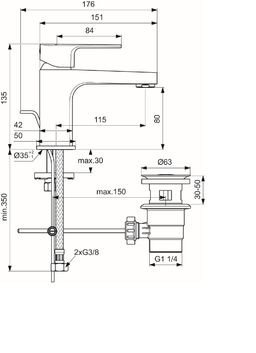 Ideal Standard Cerafine D Umývadlová batéria s výtokom, chróm BC684AA - galéria #3