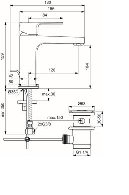 Ideal Standard Cerafine D Umývadlová batéria s výtokom, chróm BC686AA - galéria #3
