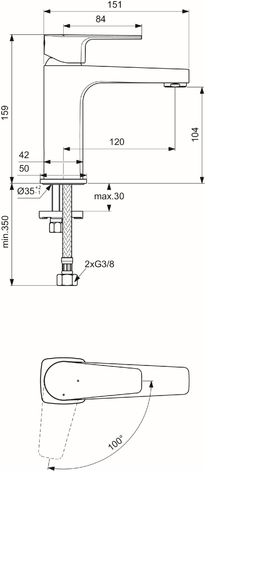 Ideal Standard Cerafine D Umývadlová batéria, BlueStart, chróm BC687AA - galéria #3
