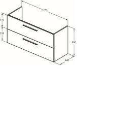 Ideal Standard i.Life A Skrinka pod umývadlo 120 cm, 2 zásuvky, prírodný dub T5258NX - galéria #2