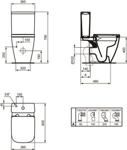 Ideal Standard i.Life S WC nádržka 4,5/3l so spodným plnením, biela T473401 - galéria #3