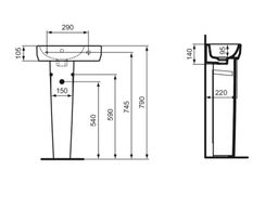 Ideal Standard i.Life S Stĺpik pre umývadlo, biely E253901 - galéria #3