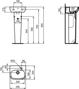 Ideal Standard i.Life Stĺpik malý, biely T471401 - galéria #2