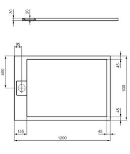 Ideal Standard i.Life Sprchová vanička liata 120 x 80 cm, piesková T5220FT - galéria #4