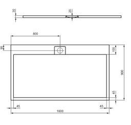 Ideal Standard i.Life Sprchová vanička liata 160 x 90 cm, hranatá čierna T5226FV - galéria #4