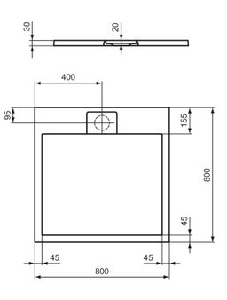 Ideal Standard i.Life Sprchová vanička liata 80 x 80 cm, biela matná T5229FR - galéria #4