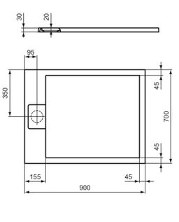 Ideal Standard i.Life Sprchová vanička liata 90 x 70 cm, piesková T5237FT - galéria #4