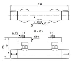 Ideal Standard Ceratherm ALU+ Sprchová termostatická batéria, zamatovo čierna BD582XG - galéria #4