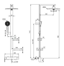 Ideal Standard Sprchový systém ALU+ Ceraflow s nástennou pákovou sprchovou batériou, zamatovo čierna BD584XG - galéria #5
