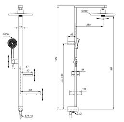 Ideal Standard Sprchový systém ALU+ Ceraflow s prepínačom, zamatovo čierny BD585XG - galéria #6