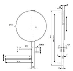 Ideal Standard ALU+ Kozmetické zrkadlo L, zamatovo čierne BD587XG - galéria #1