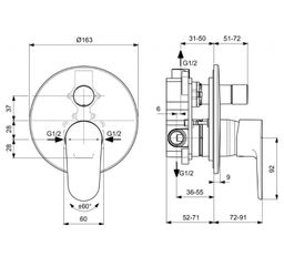 Ideal Standard Cerafine O Jednopáková umývadlová batéria s telesom, 2 vývody, strieborná A7193SI - galéria #3