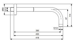 Ideal Standard ALU+ Sprchové rameno 40 cm, strieborné B9445SI - galéria #2