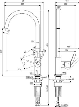Ideal Standard Gusto Otočná umývadlová batéria s reguláciou prietoku, Sunset Rose BD411J4 - galéria #3